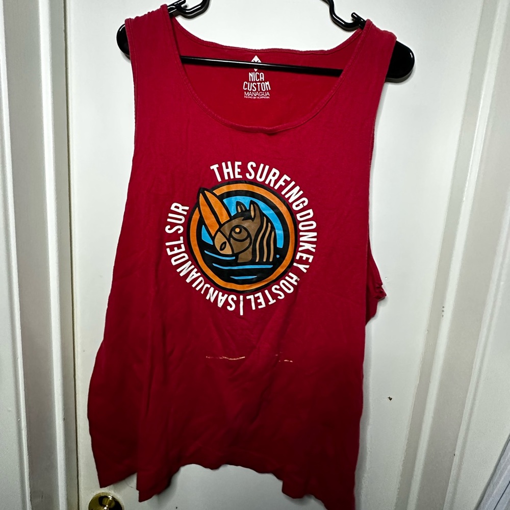 Nica custom red tank top